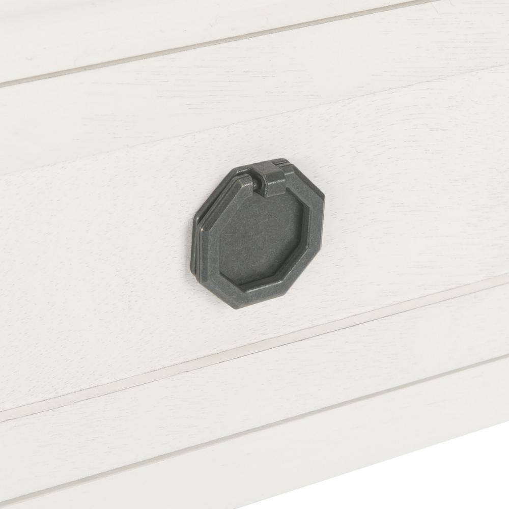 Allura Distressed White Wood 2-Drawer Console Table