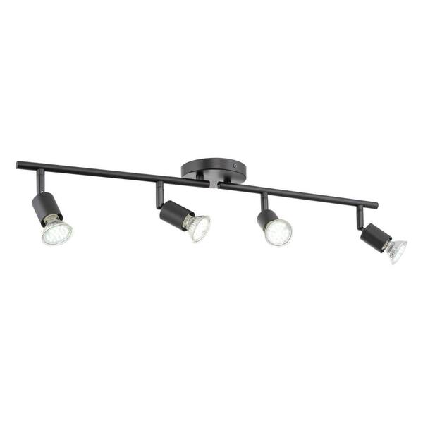 Kira Home Langford 2 ft. Black Modern Hard Wired Track Lighting Kit