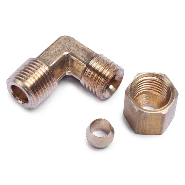 LTWFITTING 3/16 in. O.D. x 1/8 in. MIP Brass Compression 90-Degree
