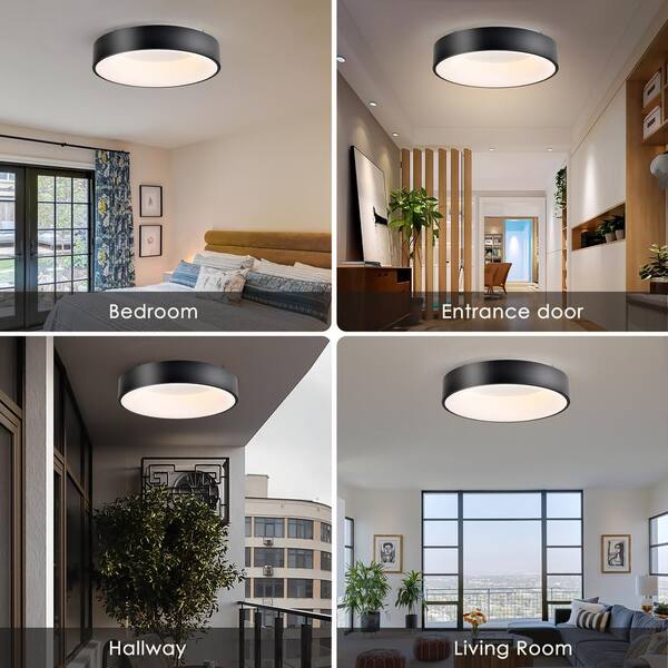Lukyamzn 15.75 in. One light Black Smart Selectable LED Semi