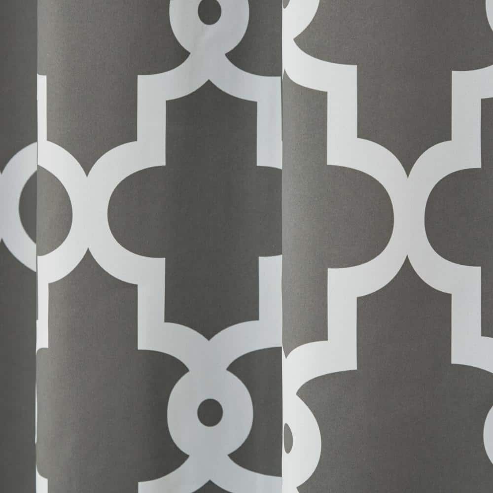 Ironwork Black Pearl Sateen Blackout Grommet Curtain Panels