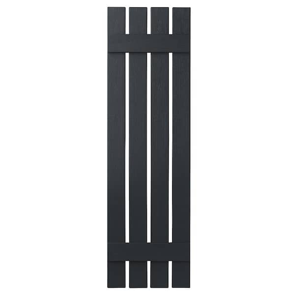 Ply Gem 16 in. x 51 in. Polypropylene Plastic 4-Board Open Board and Batten Shutters Pair in Blackwatch Green