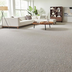 Star of the Show Whisper Gray 37 oz. Polyester Pattern Installed Carpet