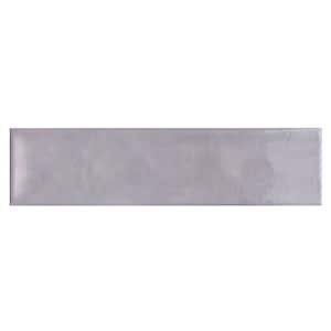 Take Home Tile Sample - Vapor Grey 3 in. x 6 in. Subway Gloss Textured Ceramic