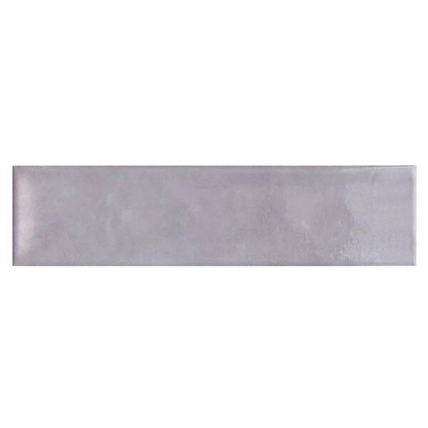 Jeffrey Court Take Home Tile Sample - Vapor Grey 3 in. x 6 in. Subway Gloss Textured Ceramic