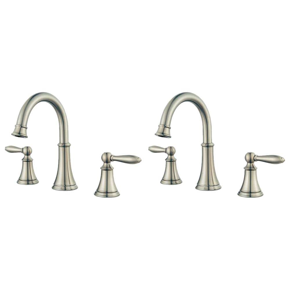 Pfister Courant 8 in. Widespread 2-Handle Bathroom Faucet in Brushed Nickel (2-Pack Combo) -  LF049COKKCMB