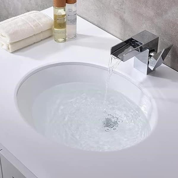 Dekorman New Port 19-1/2 in. Bathroom Sink in White Ceramic Oval Drop-In with Overflow