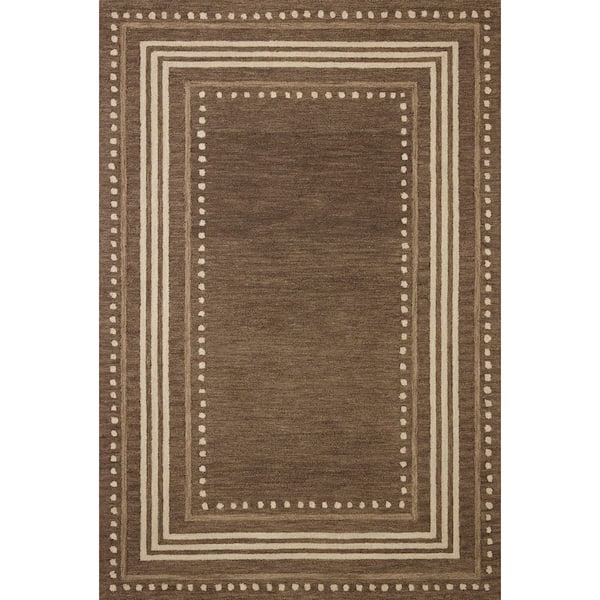Chris Love Julia Alfie Bark/Natural 2 ft. 3 in. x 3 ft. 9 in. Contemporary Accent Rug