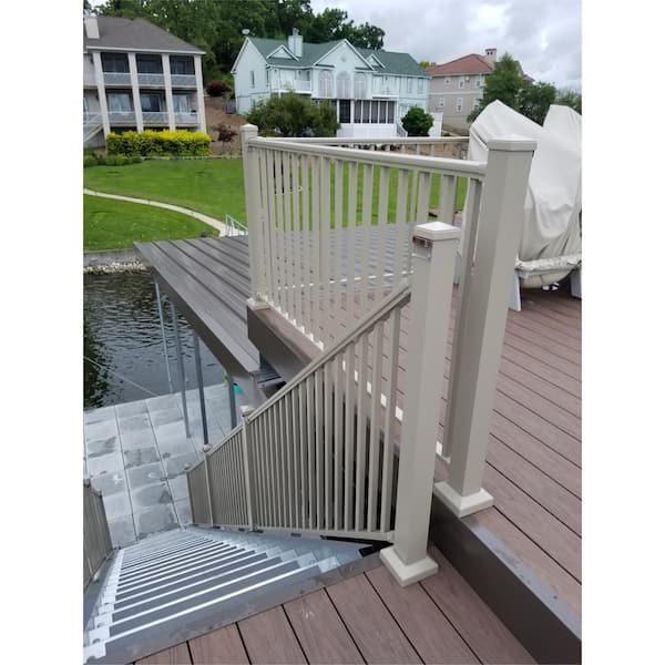 EZ Handrail 3 in. x 3 in. x 44 in. Clay Aluminum Post with Welded Base