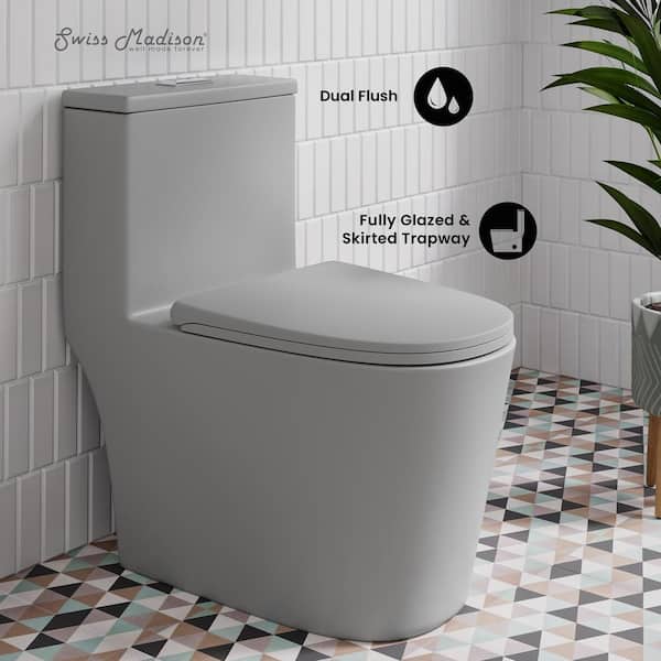 ouiです。 Swiss Madison Dreux 1-Piece Elongated Dual Flush Toilet in