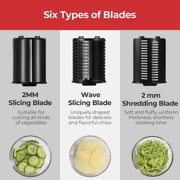 Lynzavix Gray Electric Cheese Grater with 6 Stainless Steel Blades