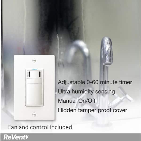 110 CFM Ceiling/Wall Mount Quiet Easy Roomside Installation Bathroom/Bath Exhaust Fan with Humidity Sensing, ENERGY STAR 110 CFM Ceiling/Wall Mount Quiet Easy Roomside Installation Bathroom/Bath Exhaust Fan with Humidity Sensing, ENERGY STAR