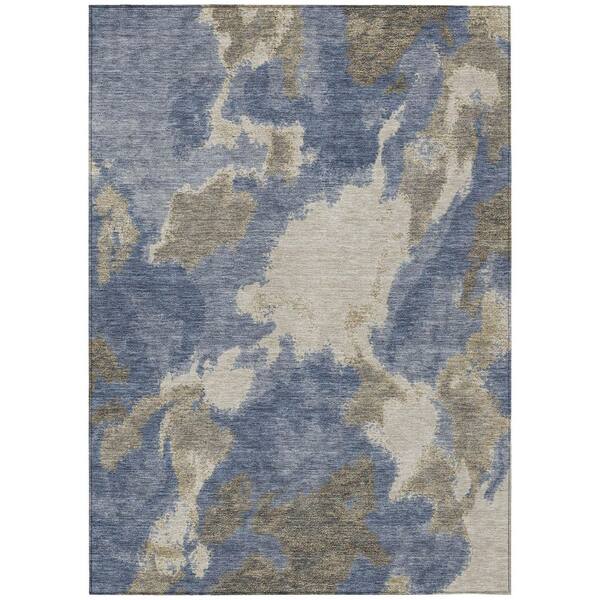 Chantille Machine Washable Indoor/Outdoor Abstract ACN3017 Denim 10 ft. x 14 ft. Area Rug