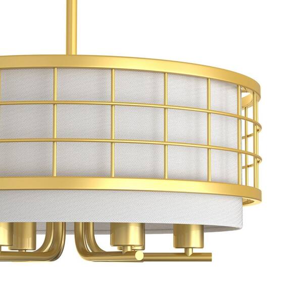 Jiyong　20 YANSUN 20 in. 6-Light Gold Farmhouse Chandelier, Adjustable