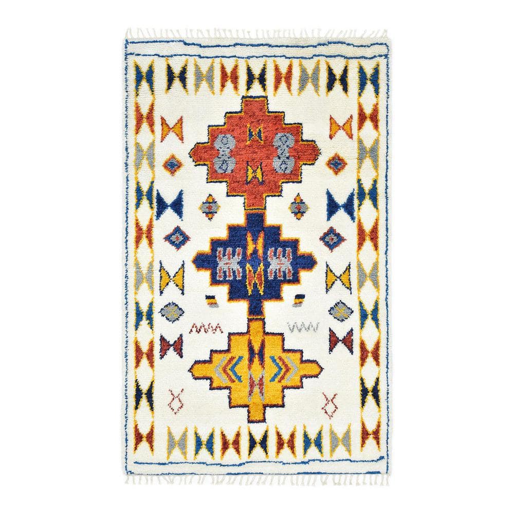Solo Rugs Jackson Bohemian Ivory 9 ft. x 12 ft. Handmade Area Rug S3285IVOR9x12 The Home Depot