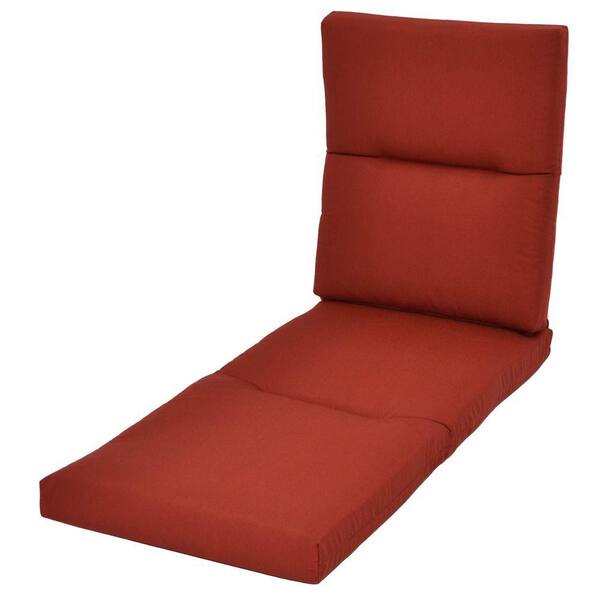 Hampton Bay Red Tweed Rapid-Dry Deluxe Outdoor Chaise Cushion