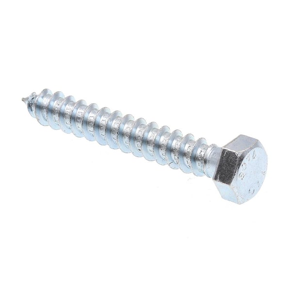 Pack of 25 2-1/2 Length Steel Lag Screw External Hex Drive Hex Head 3/8 Threads Zinc Plated Finish