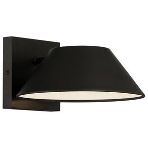 Solano Black Outdoor Hardwired Wall Lantern Sconce with Integrated Bulb Included