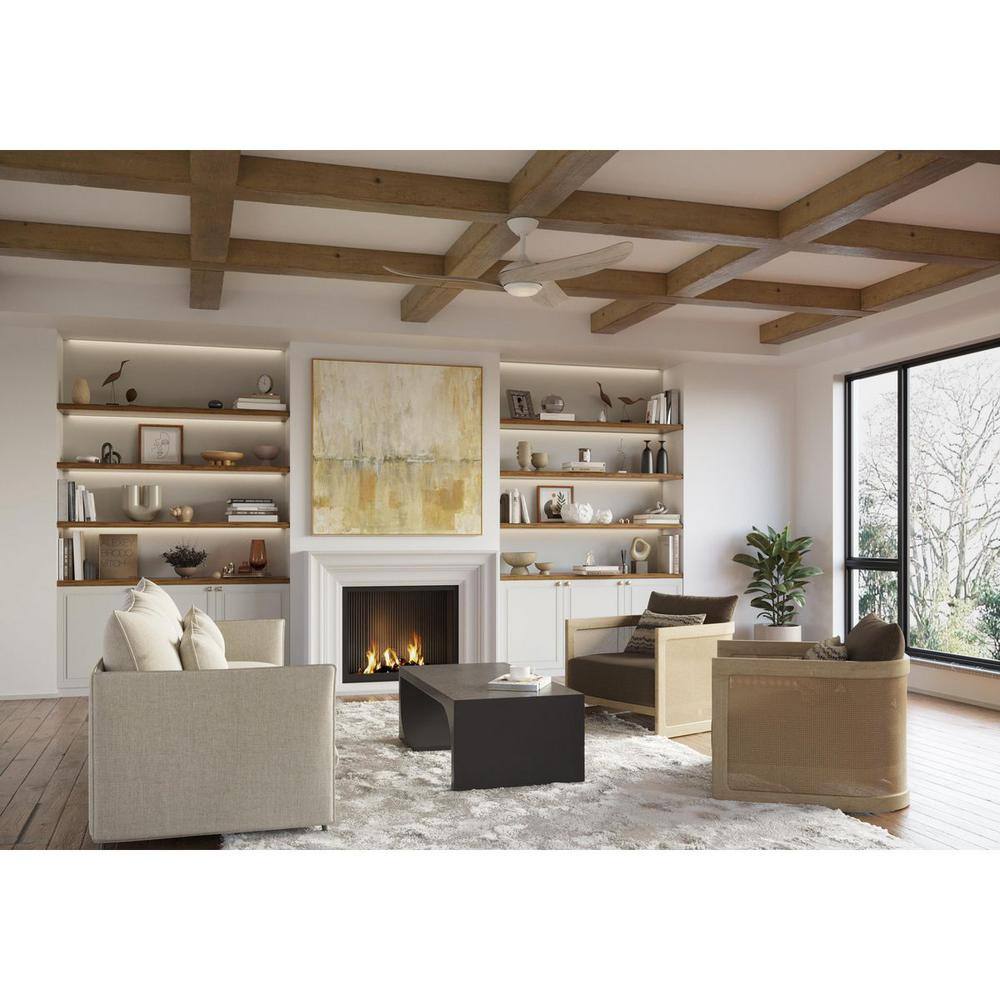 Conte 52" Satin White Ceiling Fan with LED Light and Remote