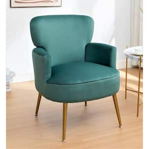 US Pride Understated Mint Green Velvet Arm Accent Chair