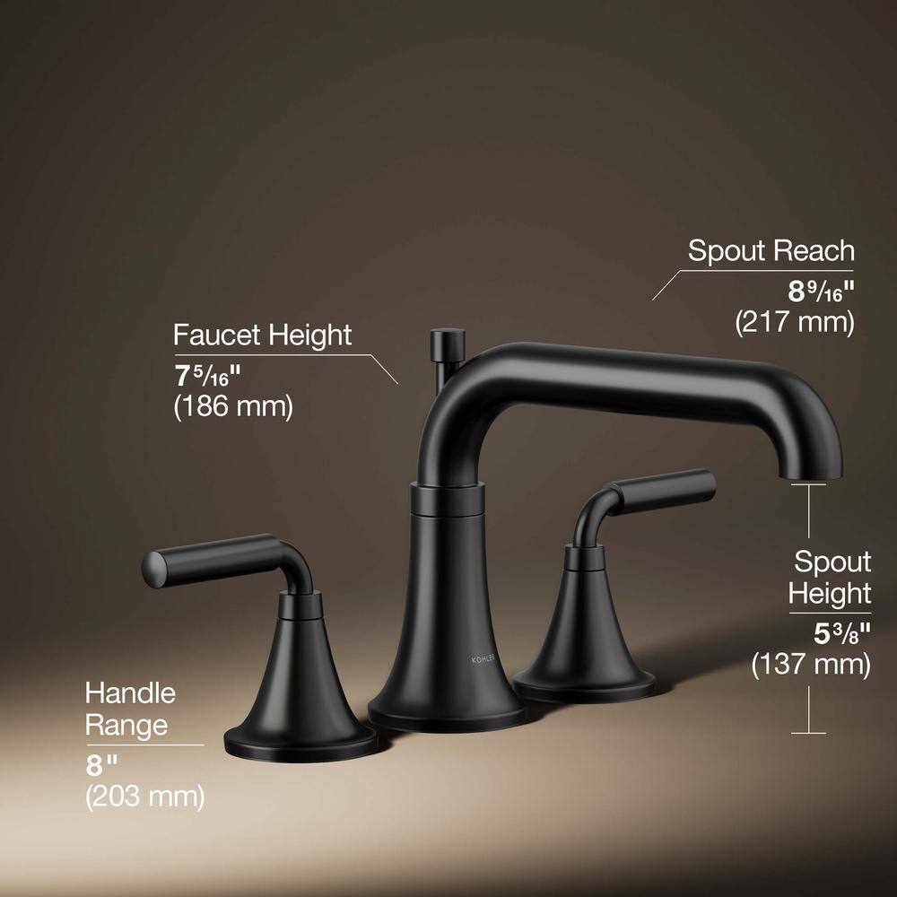 Tone Matte Black Deck-Mount Bath Faucet with Diverter Spout