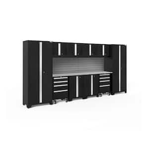 Bold Series 156 in. W x 76.75 in. H x 18 in. D 24-Gauge Steel Garage Cabinet Set in Black (12-Piece)