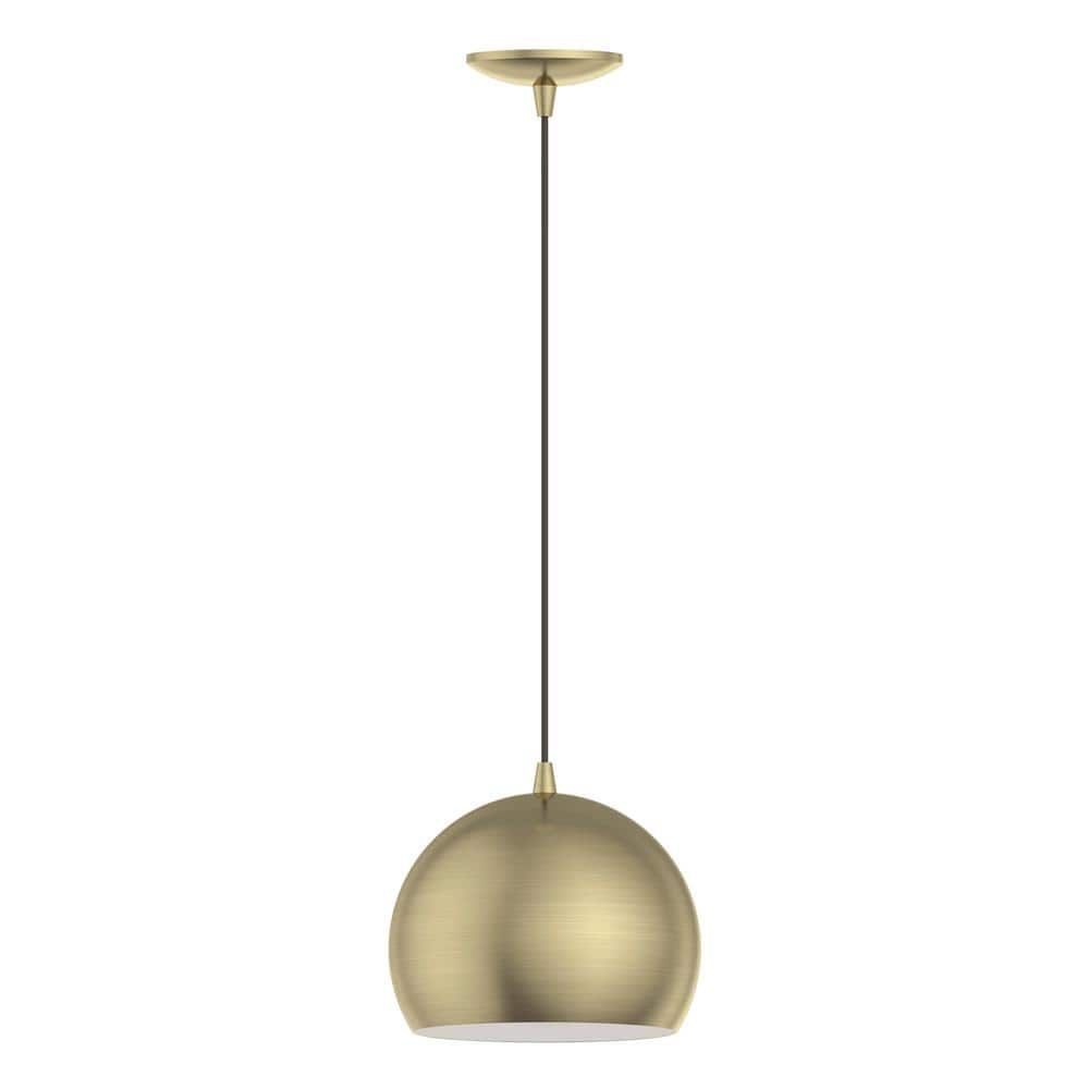 Livex Lighting Piedmont 1-light Antique Brass Pendant with Steel