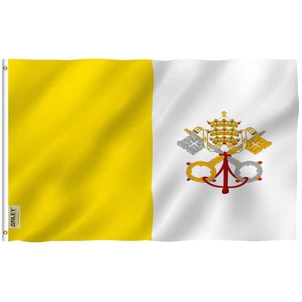 ANLEY Fly Breeze 3 ft. x 5 ft. Polyester Vatican Flags 2-Sided Flag Banner with Brass Grommets and Canvas Header