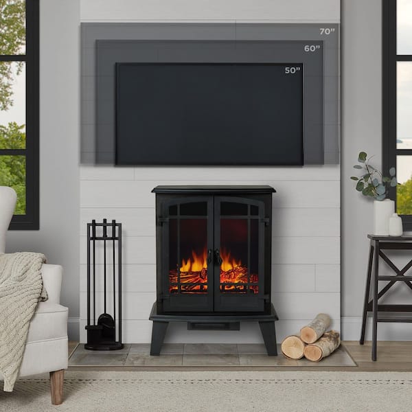 Real Flame Foster 25 Freestanding Iron Electric Fireplace in