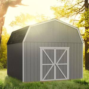 Professionally Installed Hudson 12 ft. x 12 ft. Outdoor Wood Shed with Smartside and Autumn Brown Shingles (144 sq. ft.)