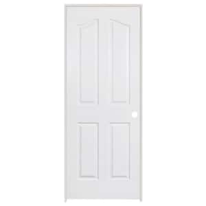 24 in. x 80 in. 4-Panel Archtop Textured Primed White Evolution Solid Core Single Prehung Interior Door