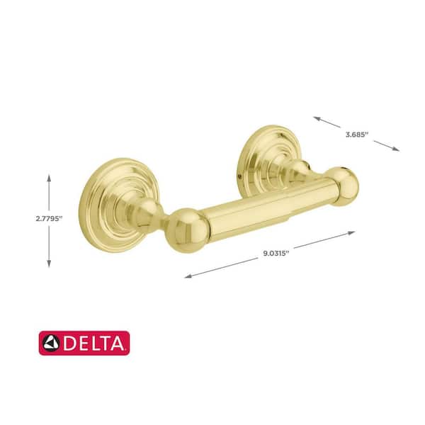 Towel Bar in Polished Brass Delta Greenwich Towel Ring/Toilet Paper Holder/24in 