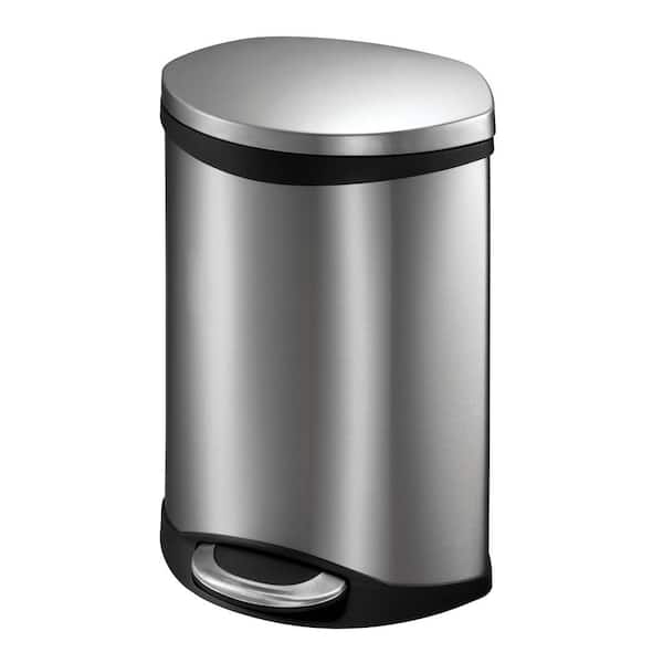 Household Essentials 1.5 Gal. Shell Step Bin with Soft Close in Stainless