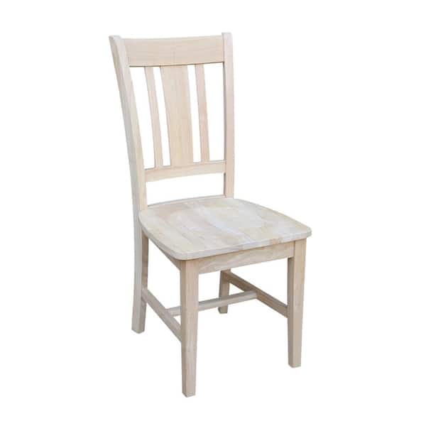 International Concepts San Remo Unfinished Wood Slat Back Dining Chair (Set of 2)