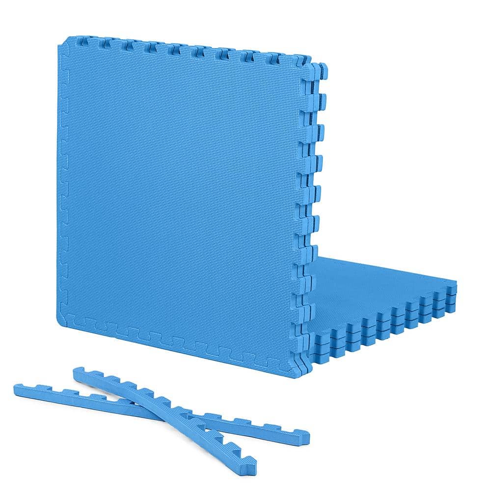Blue 24 in. W x 24 in. L x 0.75 in. Thick EVA Foam Double-Sided T Pattern Gym Flooring Tiles (6 Tiles/Pack) (24 sq. ft.) price history on PriceWatchPro