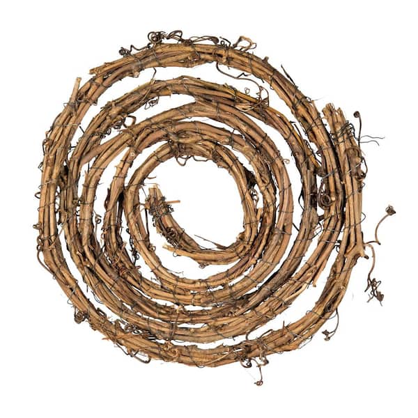 16.5 ft x 1.5 in. Artificial D Grapevine Garland, Brown (2-Pack)