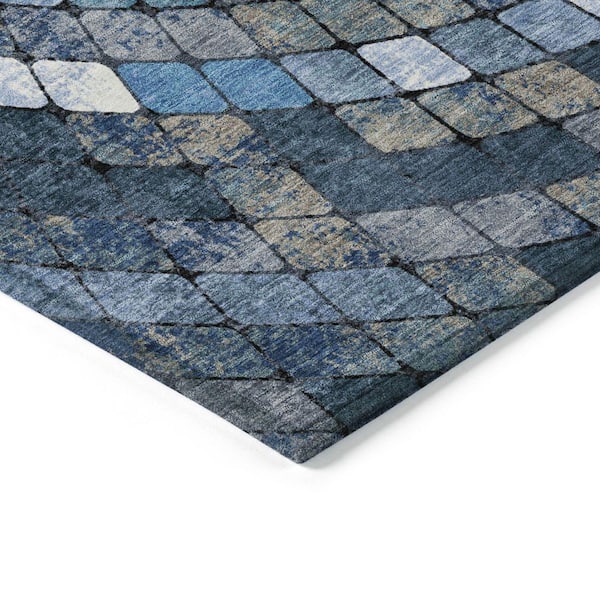 Chantille Machine Washable Indoor/Outdoor Abstract ACN2216 Navy 10 ft. x 14 ft. Area Rug