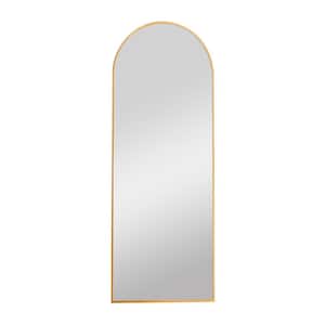 23.6 in. W x 65 in. H Arched Full Length Framed Wall Bathroom Vanity Mirror in Golden