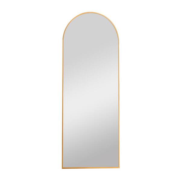 Unbranded 23.6 in. W x 65 in. H Arched Full Length Framed Wall Bathroom Vanity Mirror in Golden