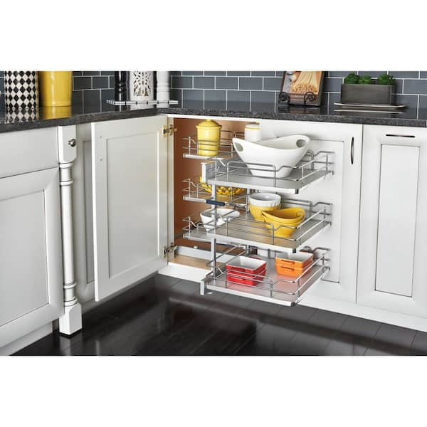 Rev-A-Shelf 15 in. Gray Blind Corner Organizer Soft-Close