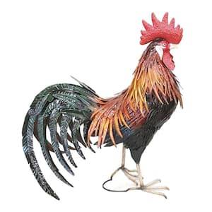 29 in. Tall Iron Painted Rooster "Felix"