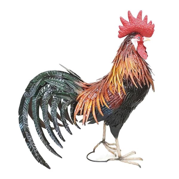 Zaer Ltd. International 29 in. Tall Iron Painted Rooster "Felix"