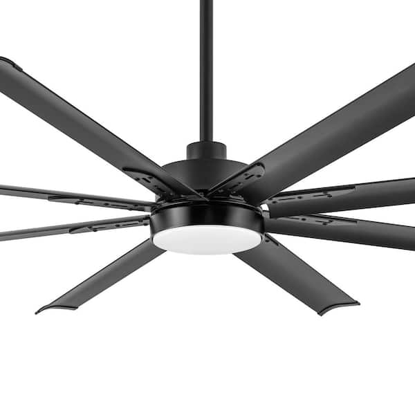 Oscar 6 ft. Integrated LED Indoor Black-Aluminum-Blade Black Ceiling Fan with Light and Remote Control Included