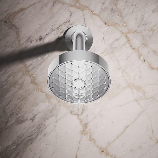 KOHLER Awaken G110 3-Spray Patterns 2.5 GPM 4. 3125 in. Wall Mount Fixed Shower Head in Polished Chrome