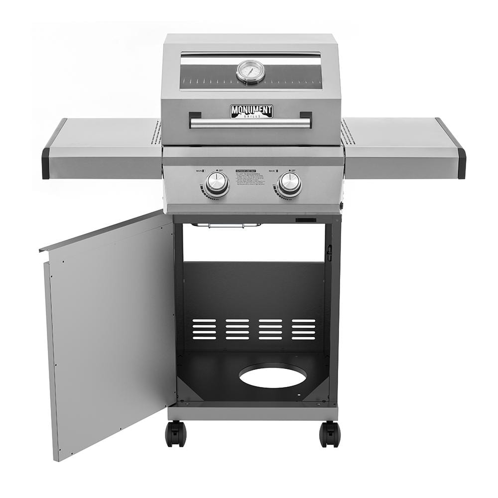Monument 2-Burner Stainless Steel Propane Gas Grill with Clearview Lid