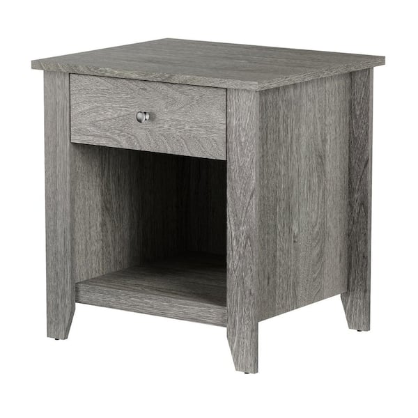 Better Homes & Gardens Oaklee Square End Table with Small Storage Drawer,  Charcoal Finish