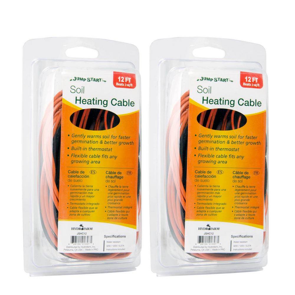 JUMP START (2) Hydrofarm Soil 12 ft. Heating Cables with Thermostat