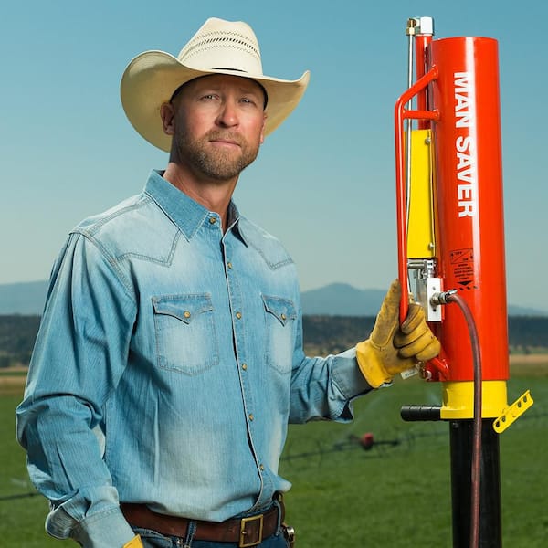 Orange Steel Air Powered Fence Post Driver, 3-1/2 in. Max OD, Pneumatic Fence Tool