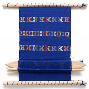 Blue and Primary Colors Guatemalan Hand Loom Wall Tapestry