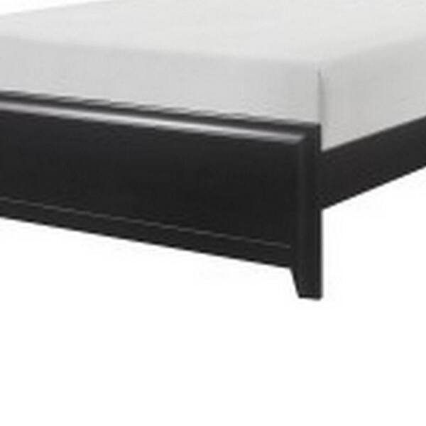 Benjara Zen Gray and Espresso Brown Wood Frame Queen Size